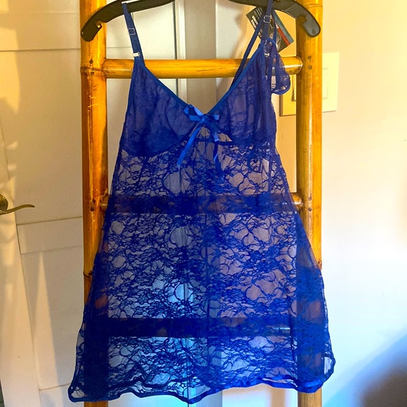 Other - New Bright Blue Lace Nightie & Thong SZ SMALL